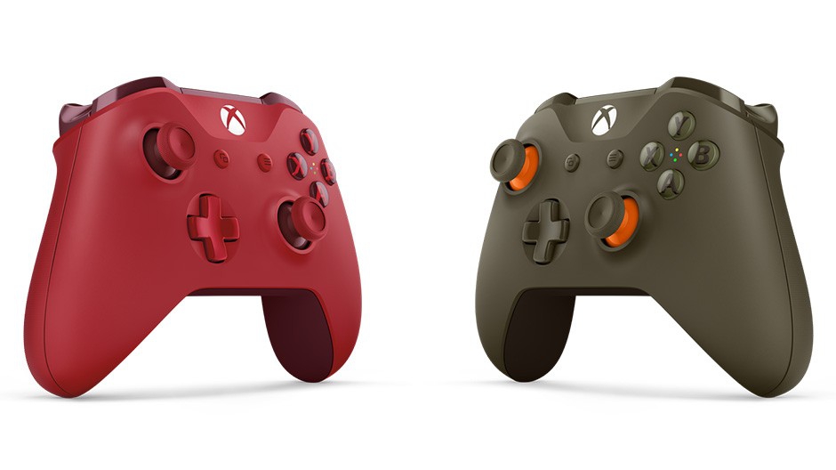 xbox controllers red green orange