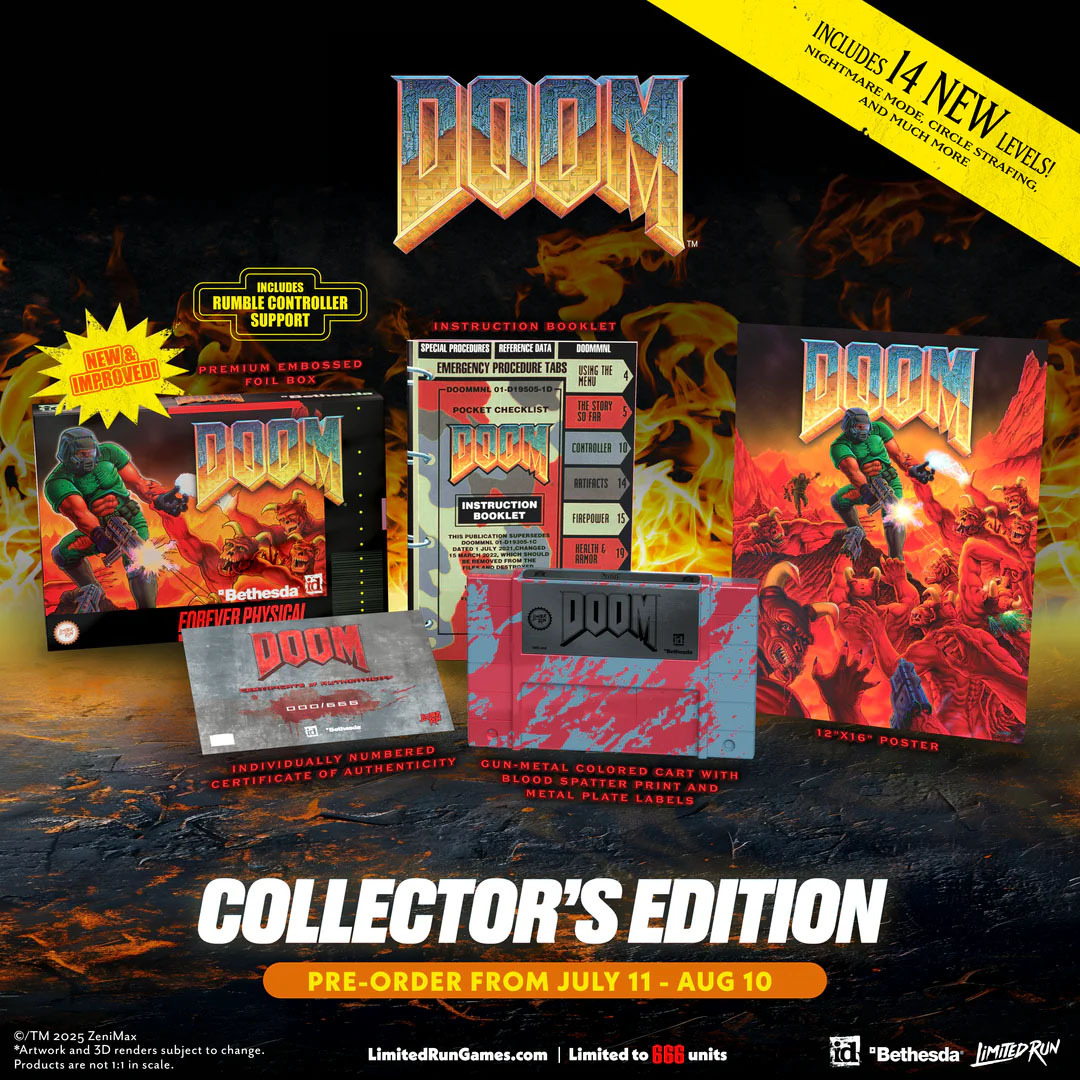 doom snes limited run collection and rumble controller 1