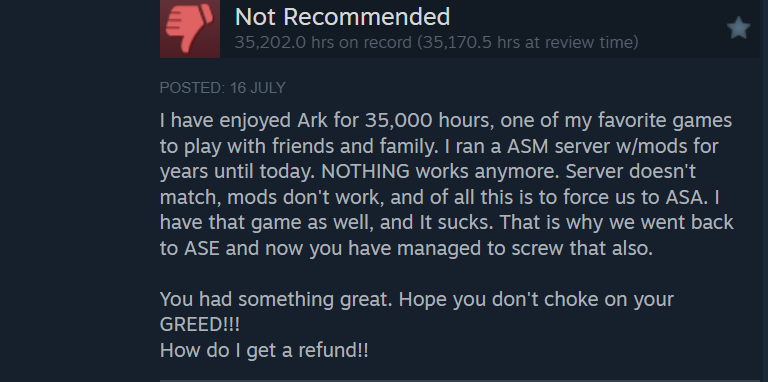 ARK bad reviews