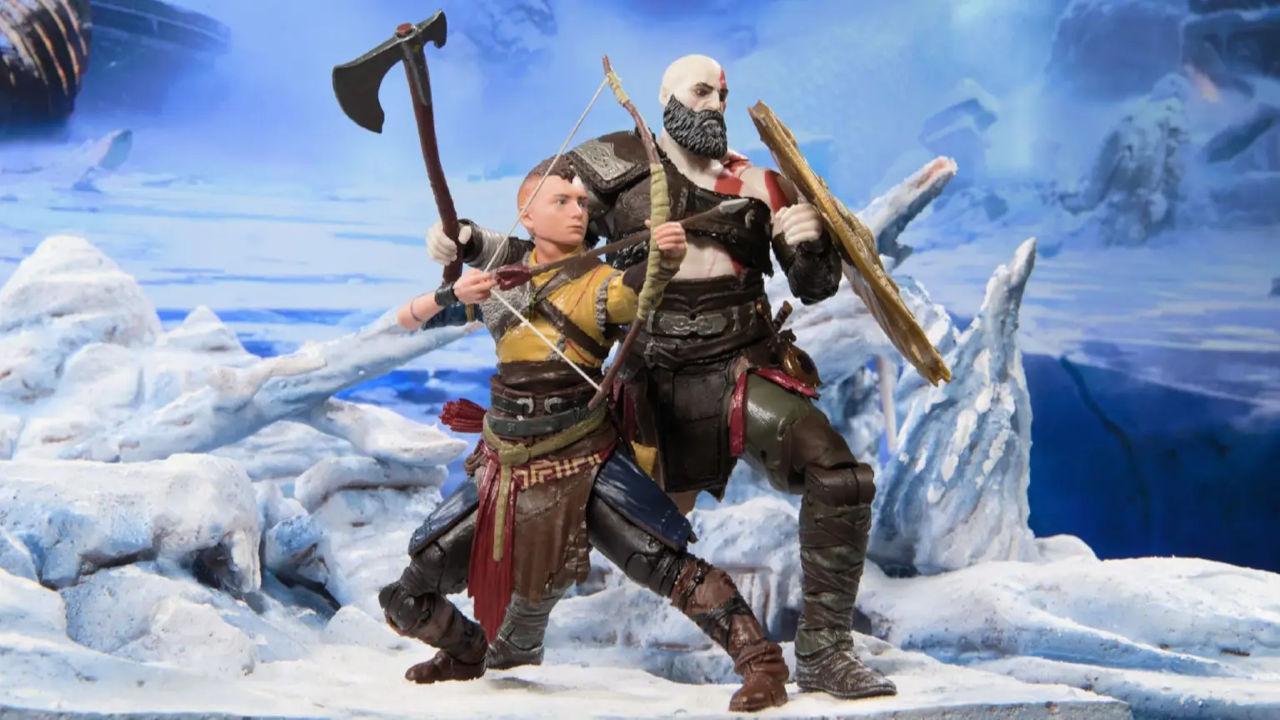 Kratos and Atreus God of War Ragnarok fugurines