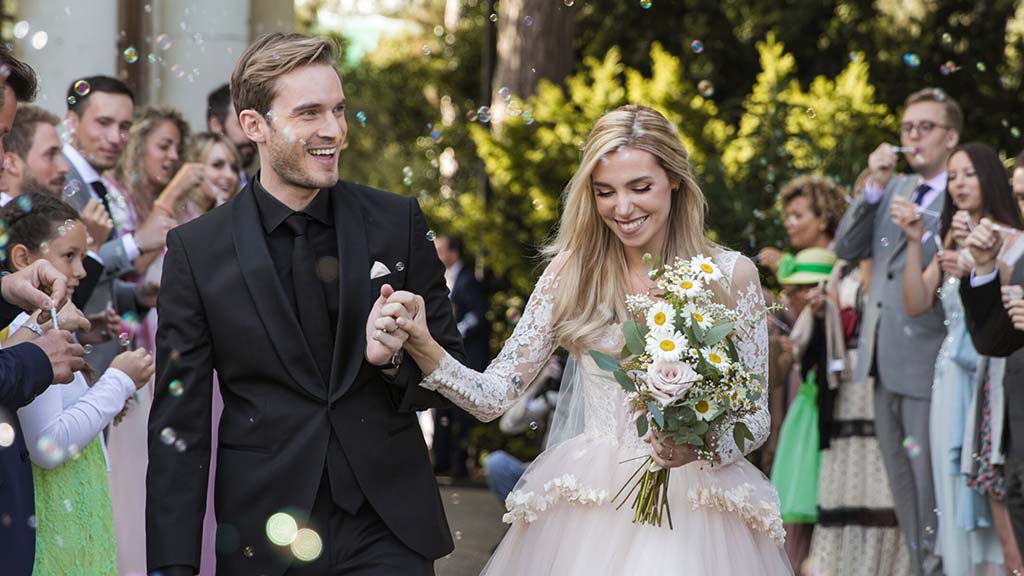 pewdiepie marzia marriage photo