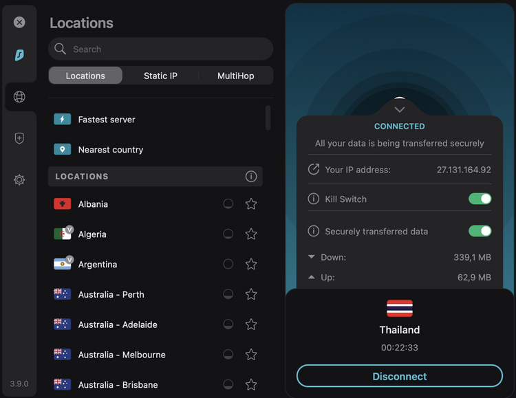 surfshark server locations