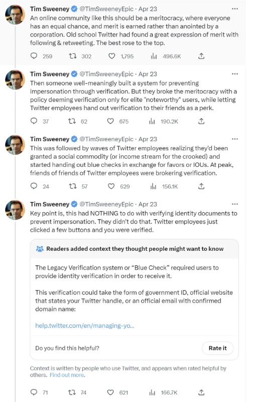tim sweeney 1 twitter blue checkmark