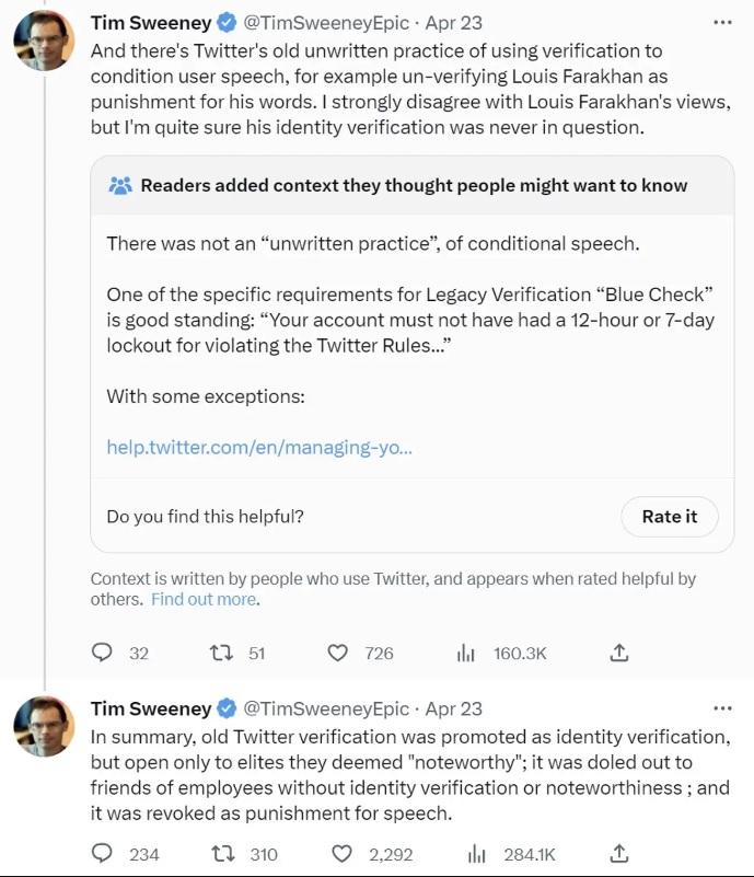 tim sweeney 1 twitter blue checkmark