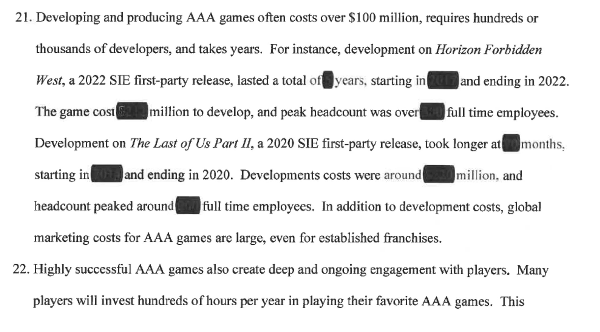 tlou2 hfw costs