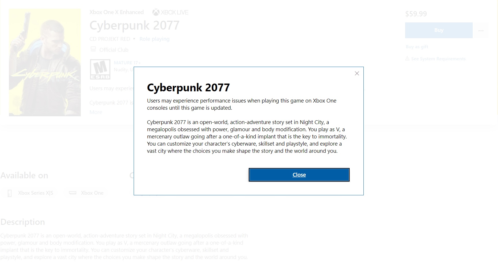 Cyberpunk warning