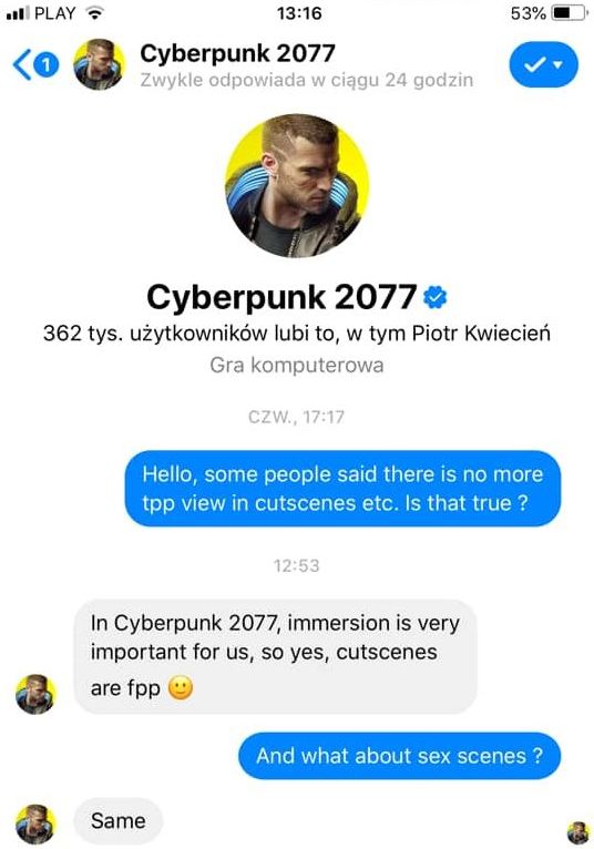 cyberpunk first person cutscenes