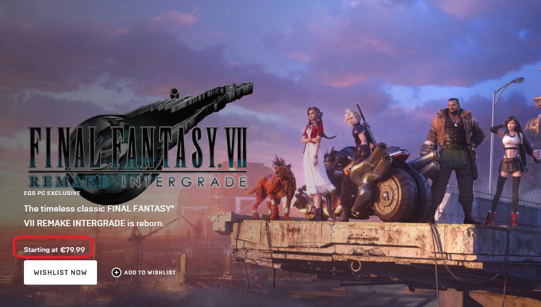 final fantasy 7 remake intergrade 80 euros 2