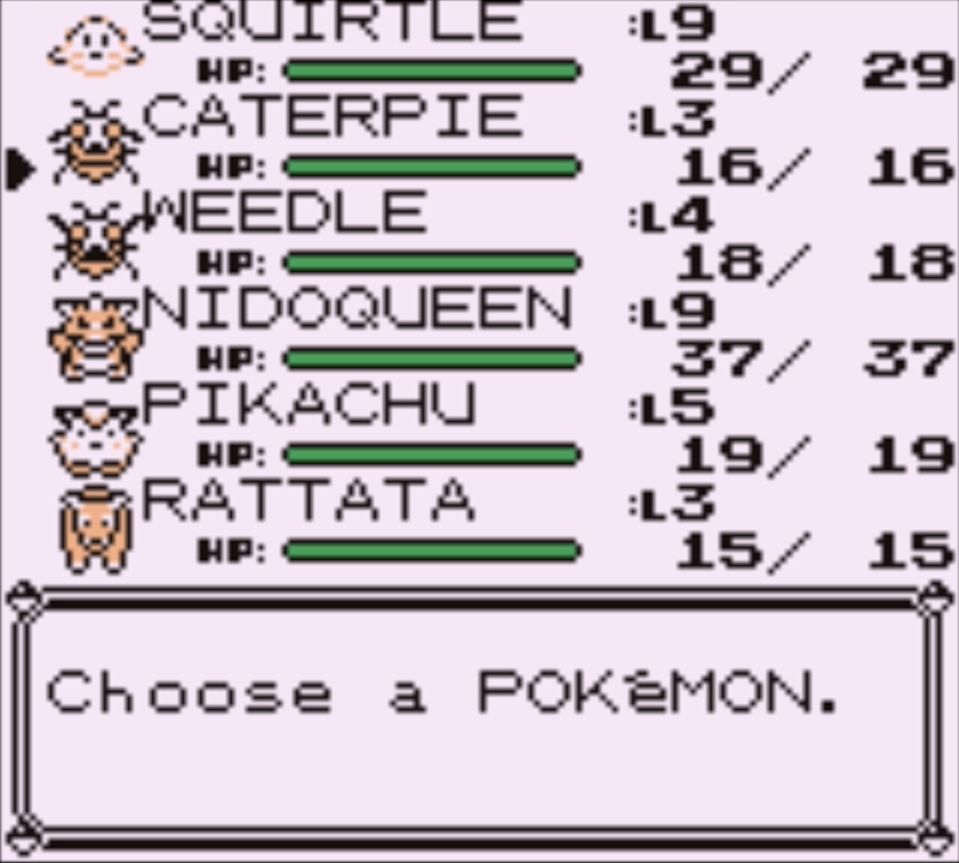 pokemon game boy red and blue glitch