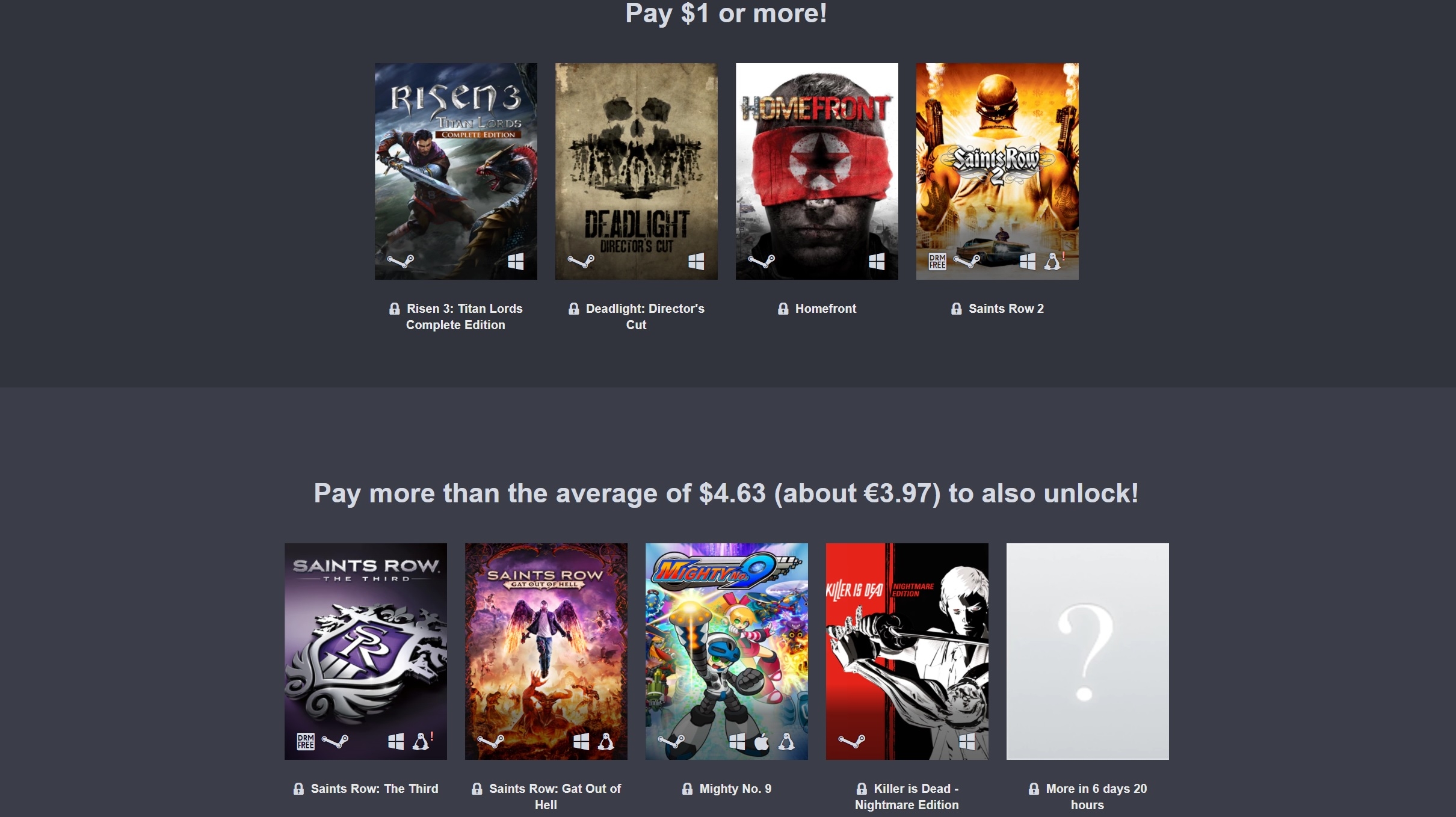 Humble Bundle: Saints Row bundle