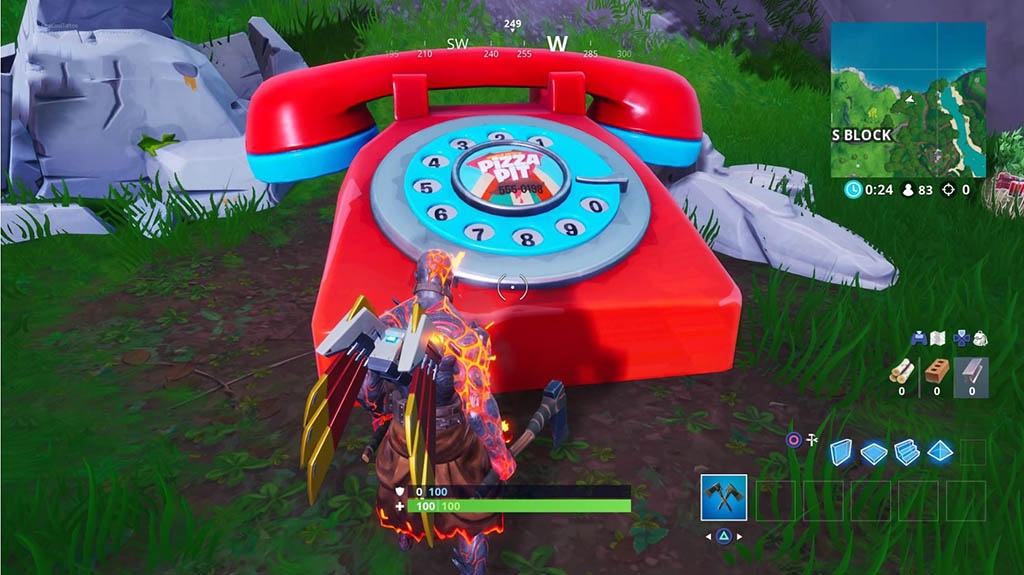 Fortnite: Γιγάντιο παλιό τηλέφωνο, πιάνο και ψάρι