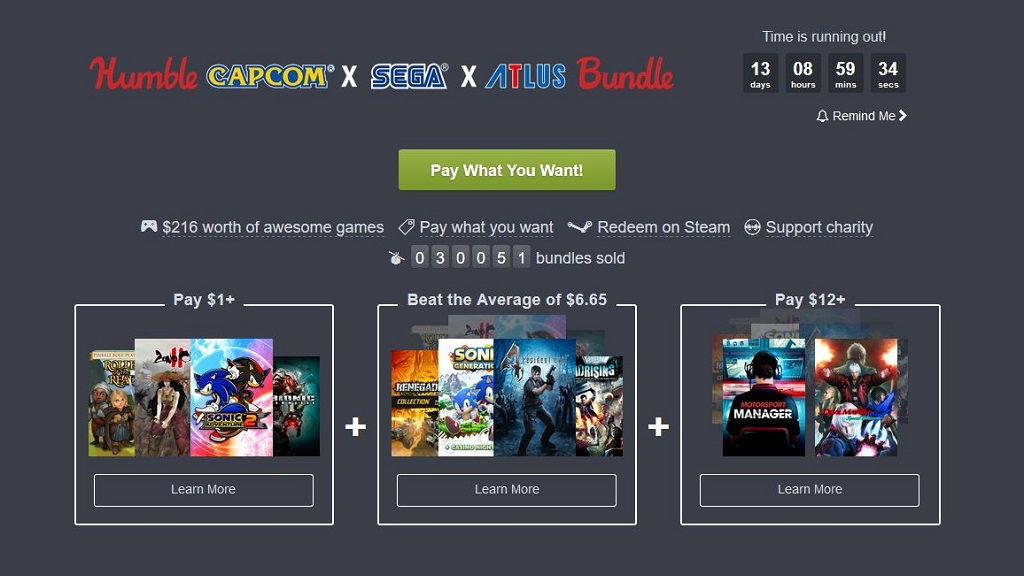 Humble Capcom X Sega X Atlus Bundle
