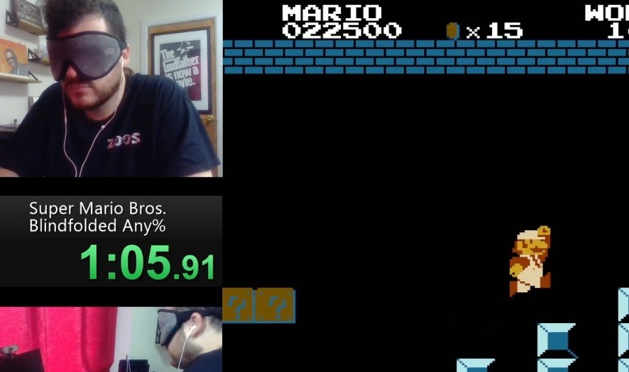 Ρεκόρ speedrun στο Super Mario Bros με κλειστά μάτια Ρεκόρ speedrun στο Super Mario Bros με κλειστά μάτια