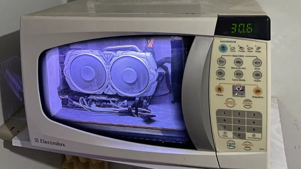 Βραζιλιάνος μύστης χώρεσε ένα ολόκληρο PC σε φούρνο μικροκυμάτων Βραζιλιάνος μύστης χώρεσε ένα ολόκληρο PC σε φούρνο μικροκυμάτων