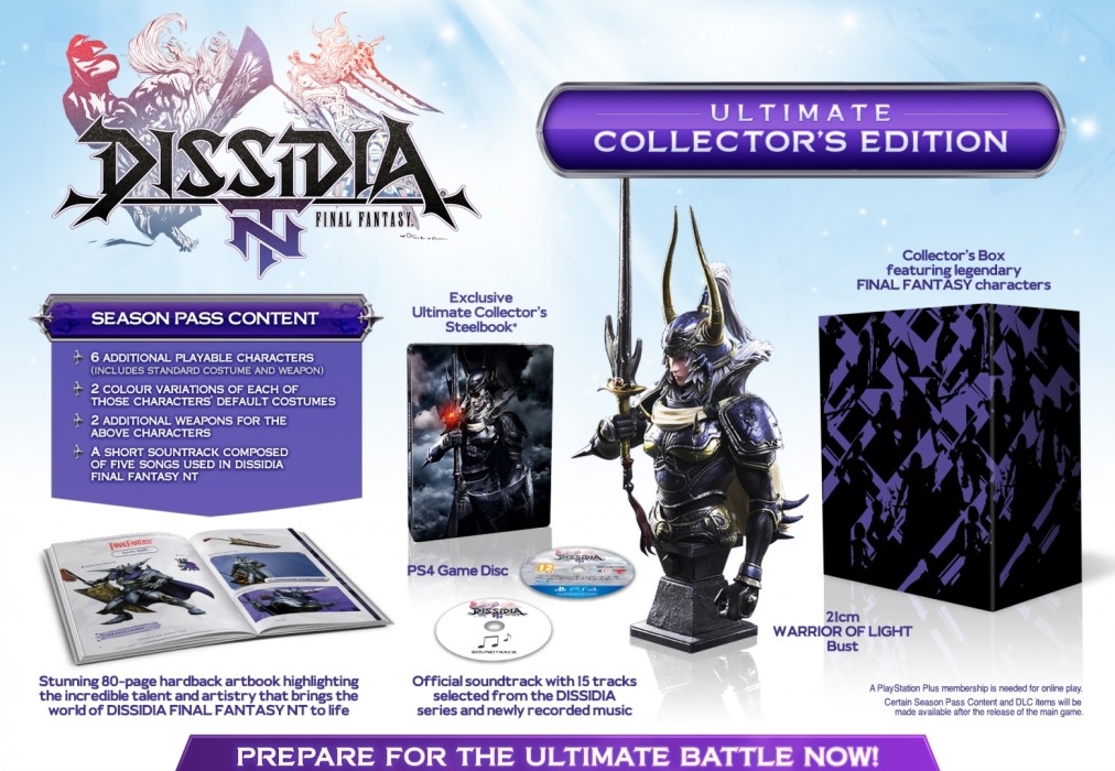 Dissidia Final Fantasy NT: Ημερομηνία κυκλοφορίας και Collector's Edition