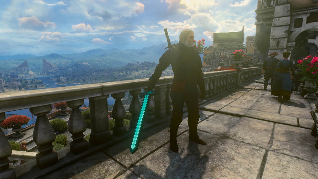 The Witcher 3 Mod δίνει στον Geralt ένα σπαθί Minecraft