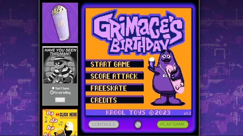 Grimace video game από τα McDonald's για το Game Boy Color Grimace video game από τα McDonald's για το Game Boy Color