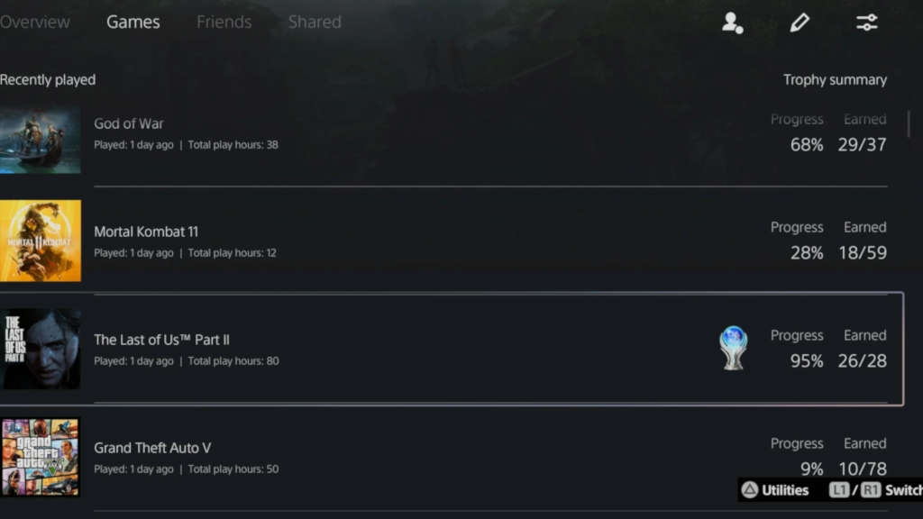 Το PS5 απεικονίζει το πόσες ώρες έχετε παίξει κάθε game