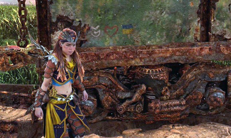 Το Horizon Forbidden West έχει easter egg με την σημαία της Ουκρανίας και καρδούλα