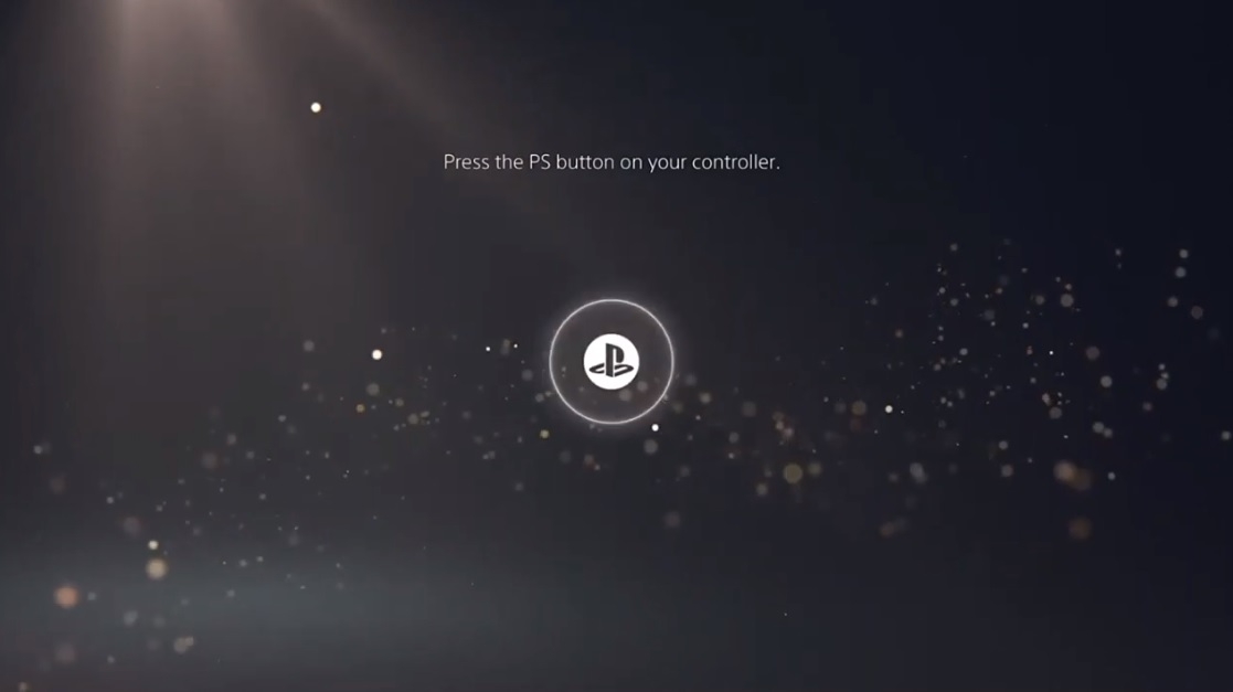 PS5 boot login screen
