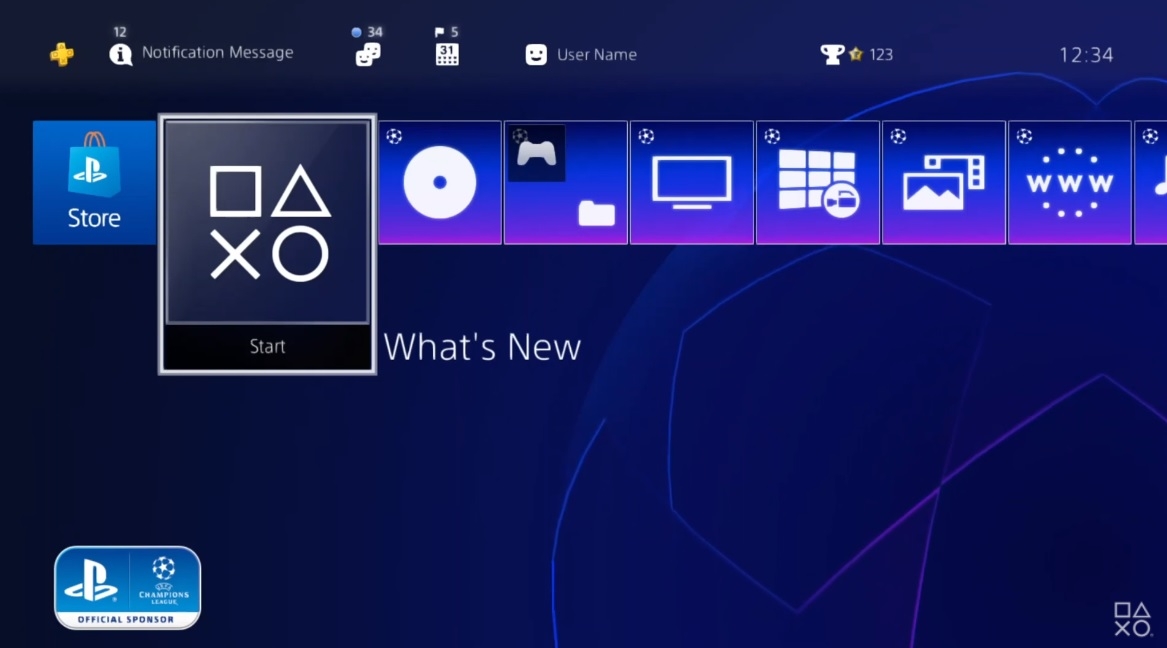 PS4 dynamic theme για το Champions League