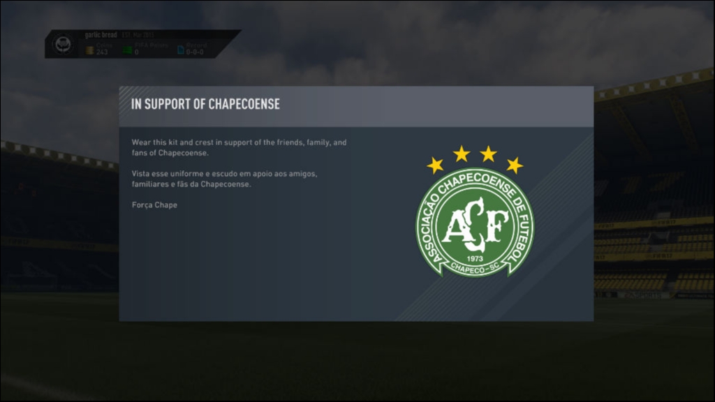 FIFA 17: Δωρεάν η εμφάνιση της Chapecoense
