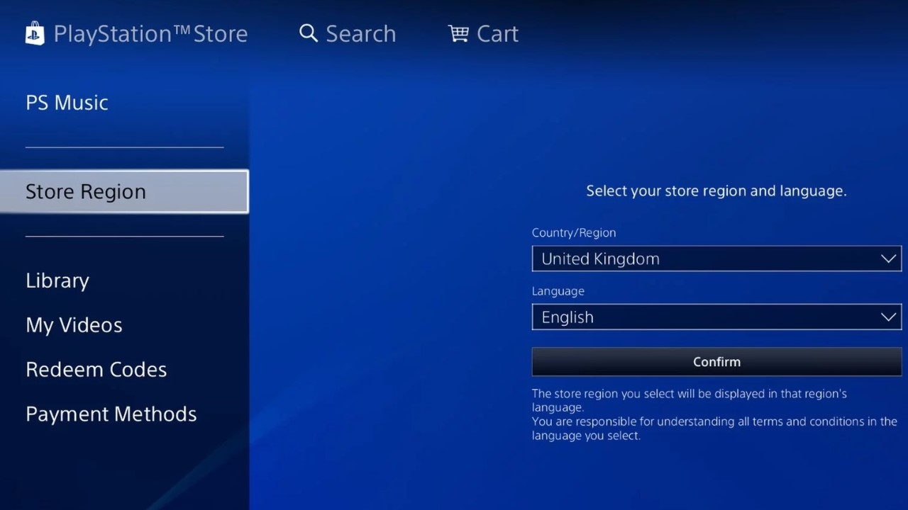 Δυνατότητα αλλαγής region και γλώσσας στο PS Store