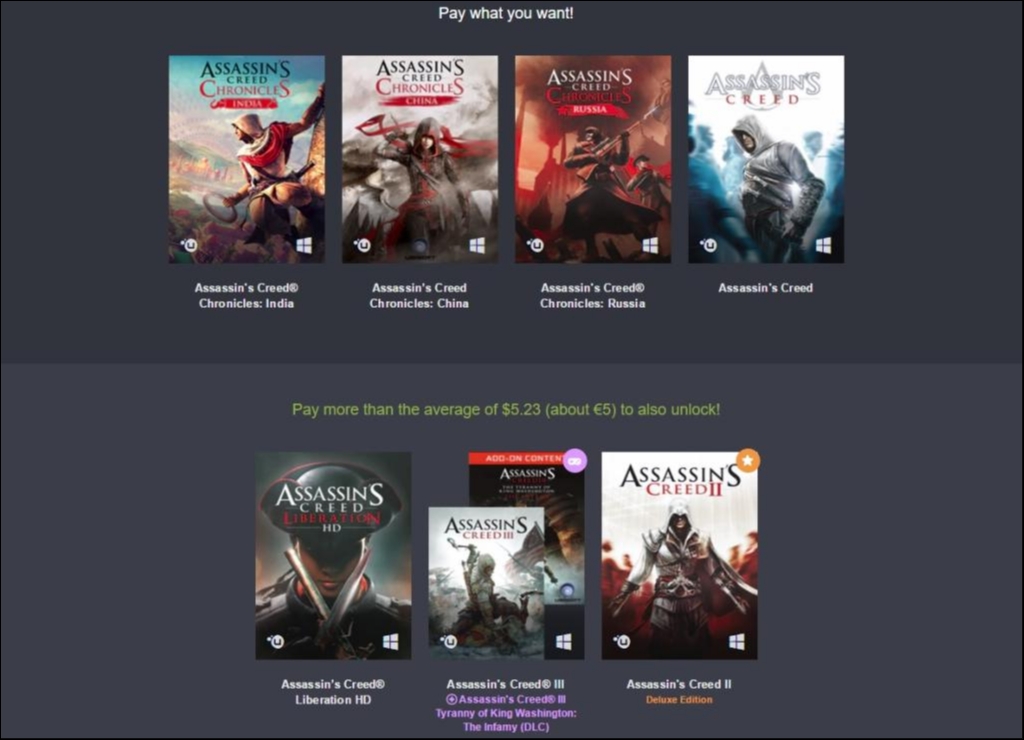 Humble Bundle: Συλλογή Assassin's Creed