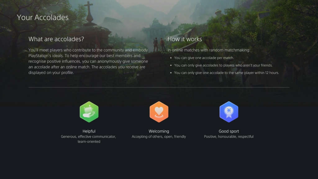 Το Accolades system του PS5