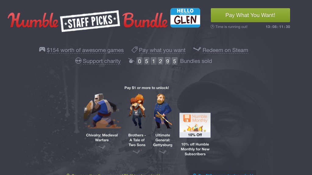 Προσφορές Humble Bundle: Staff Picks: Glen