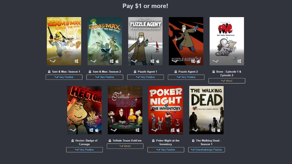 Προσφορά HumbleBundle της Telltale games