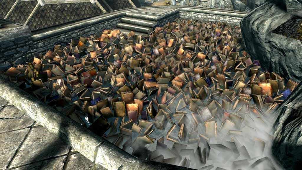 Παίκτης του Skyrim μάζεψε εκατοντάδες βιβλία για να φτιάξει κυριολεκτικά...Δεξαμενή Γνώσης (Pool of Knowledge)!