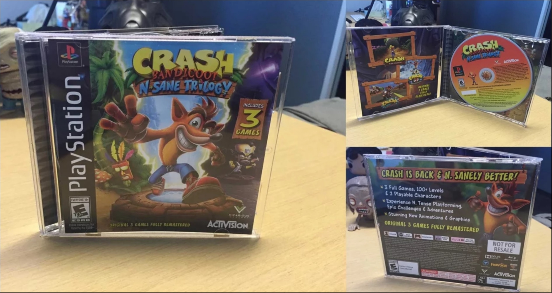 Crash Bandicoot N. Sane Trilogy σε PS1 box Crash Bandicoot N. Sane Trilogy σε PS1 box