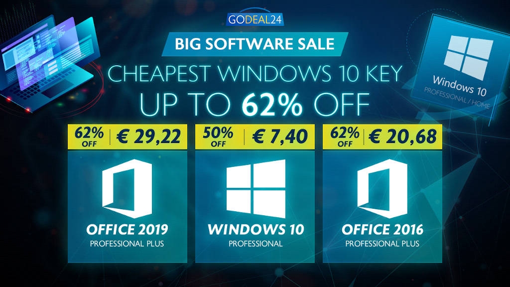 Windows 10 από 7.40 ευρώ και Office 2016 από 20.68 ευρώ