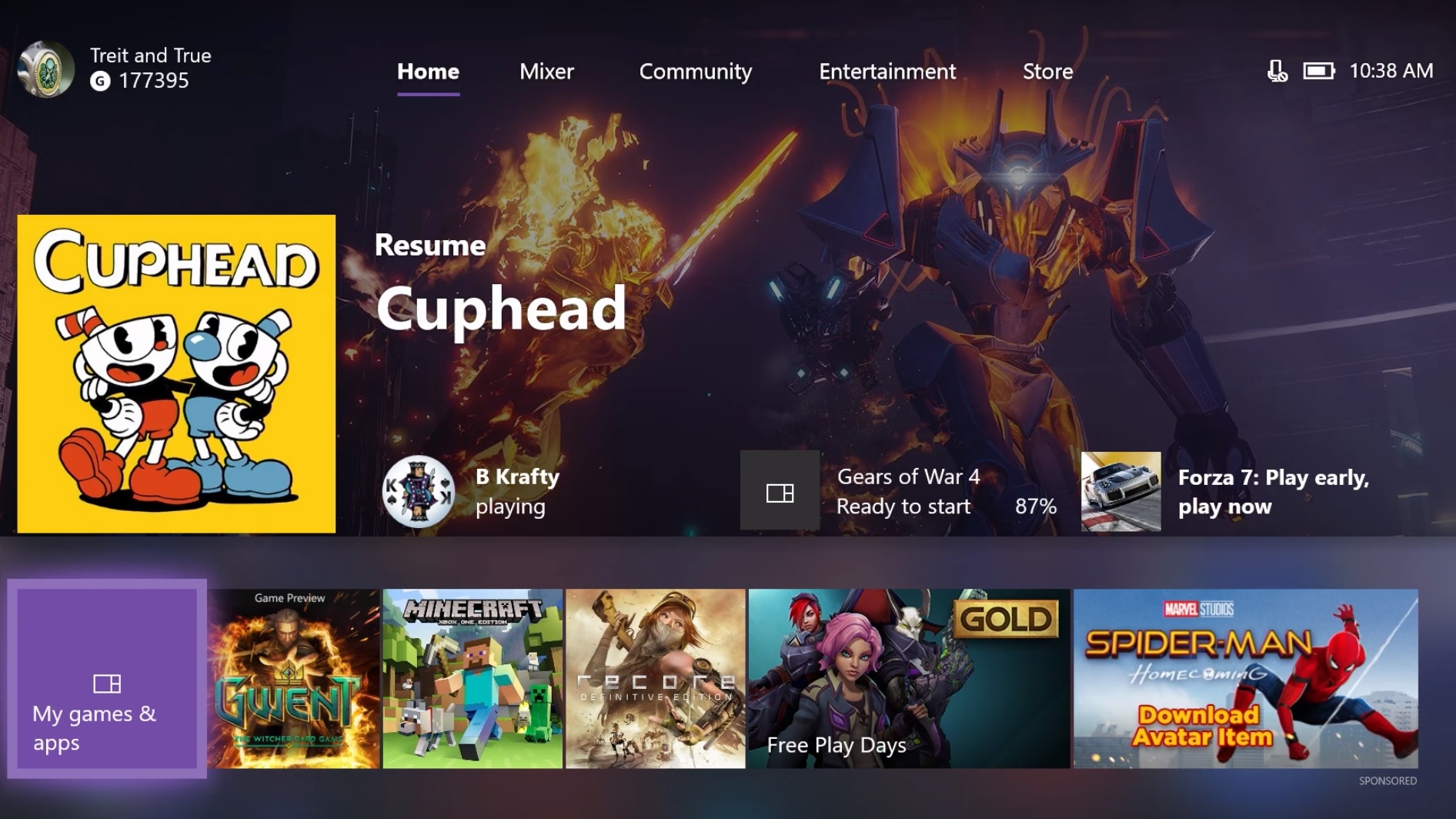 Xbox One user interface: Φθινόπωρο 2017