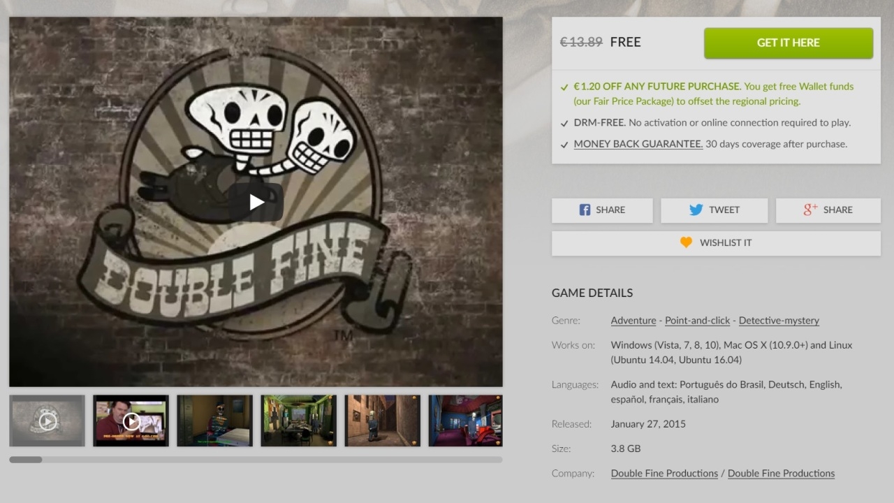 Δωρεάν το Grim Fandango Remastered Δωρεάν το Grim Fandango Remastered