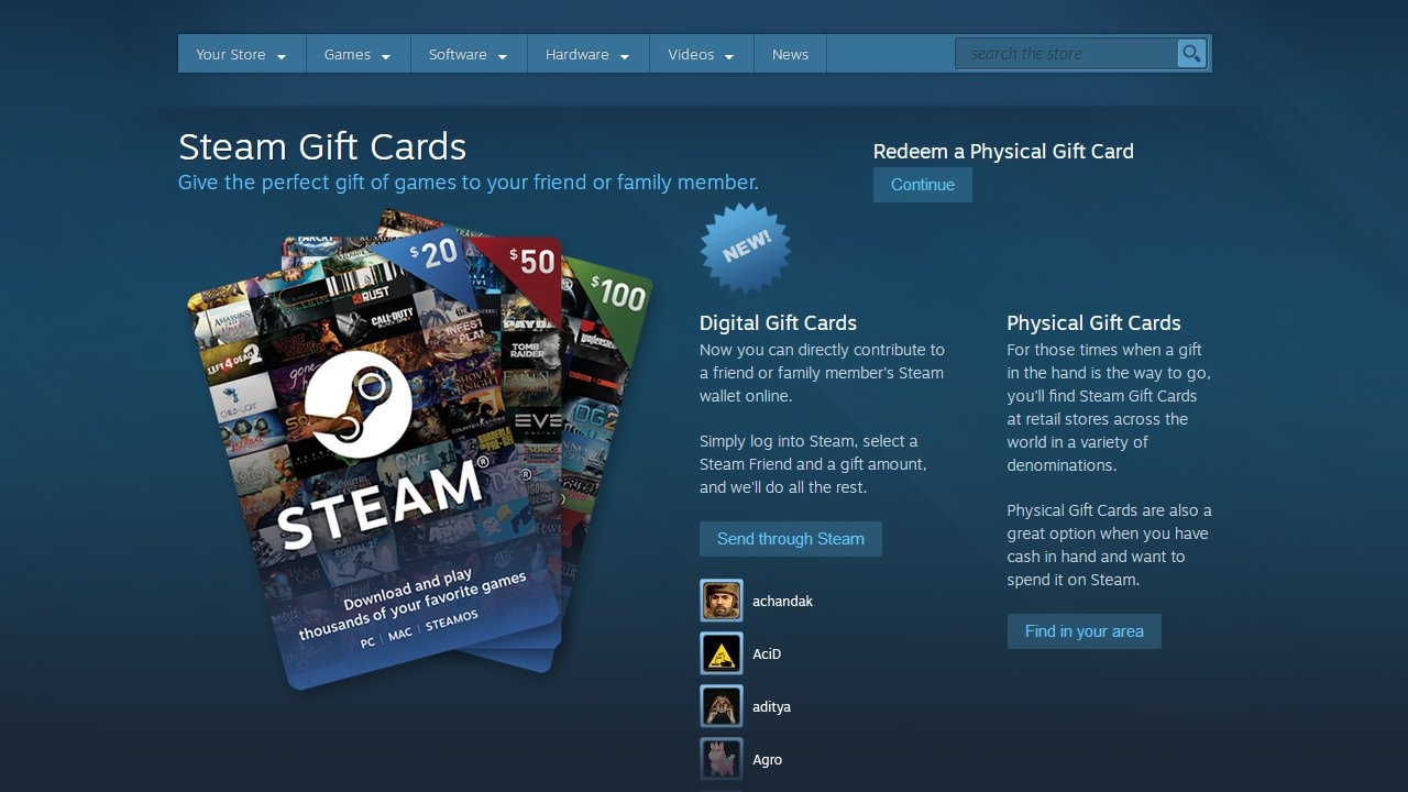 Steam Gift Cards