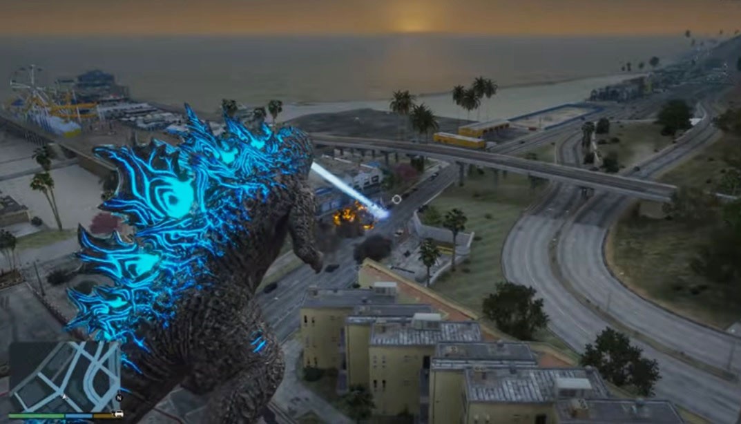 Grand Theft Auto V Godzilla mod