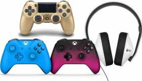 Χρυσό DualShock 4 και Gradient Xbox One controllers